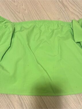 Neon Green Off-Shoulder Crop Top